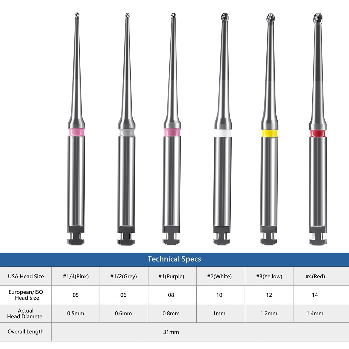 Dental Long Neck Microscope Endo Tungsten Carbide Bur RA 31/34MM Low Speed Drill