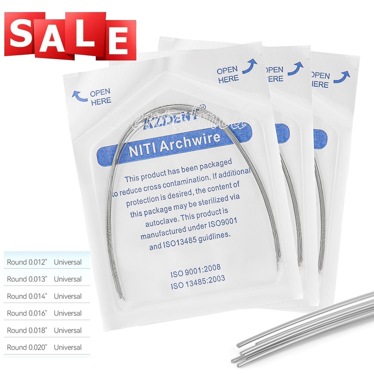 Dental Super Elastic Ni-Ti Arch Wires Round Form Expanded Orthodontic Treatment
