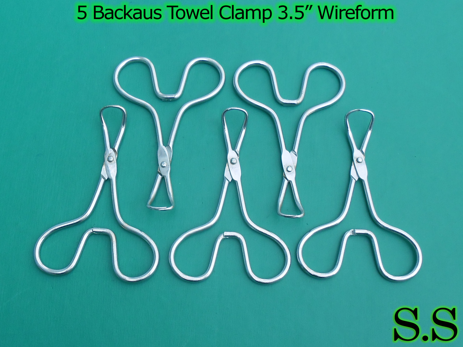 5 Pieces Of Backhaus Towel Clamp Forceps 3.5″ WIREFORM Surgical Instruments