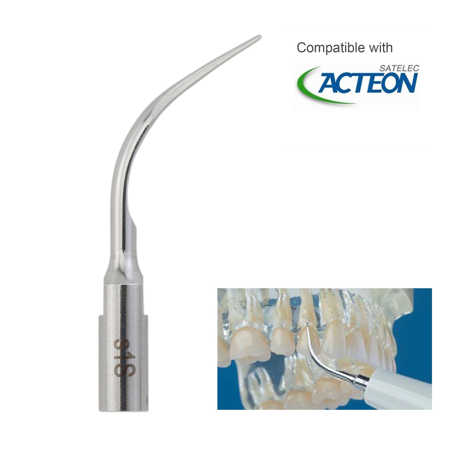 Acteon F00245 P5 Newtron Satelic Ultrasonic Dental Scaler Tip #1S Slim Universal