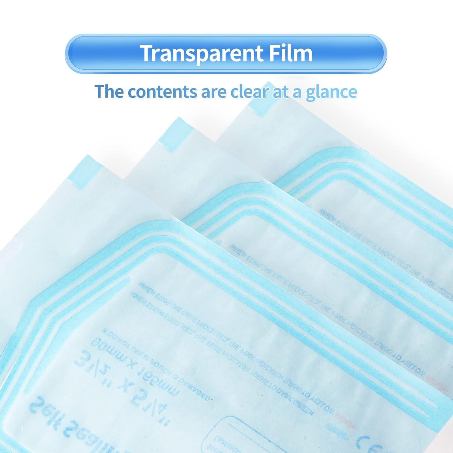 3.5 X 6.5 Self Sterilization Pouches for Dental Offices, 100 Pcs Self Seal St…