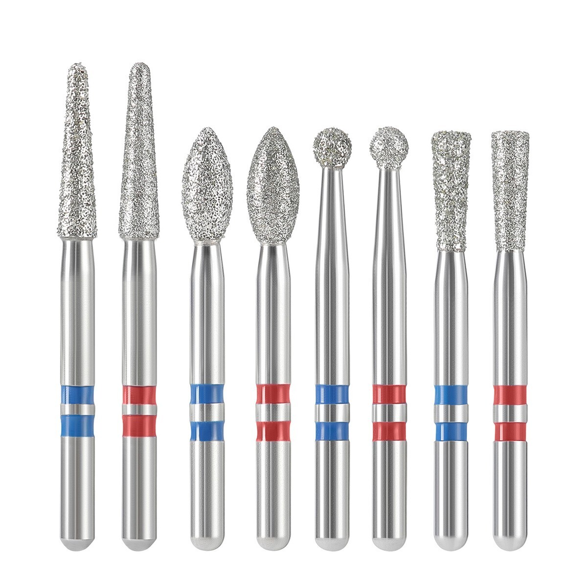 Kit de fresas de diamante de zirconio dental 1.6 mm para pieza mano alta velocid
