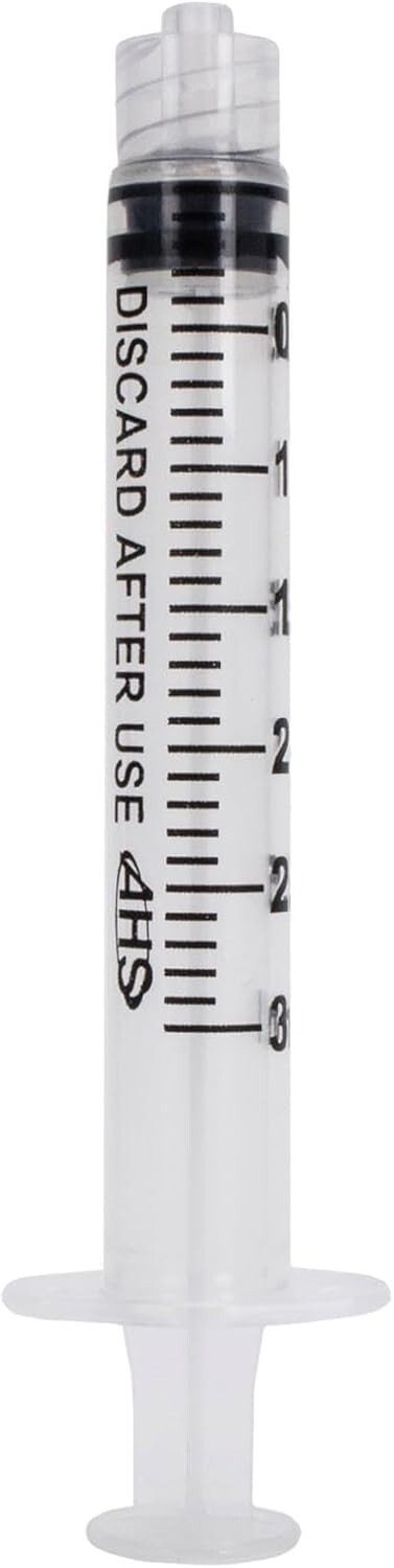 AHS Syringes, 3mL Luer Lock, 100/Box
