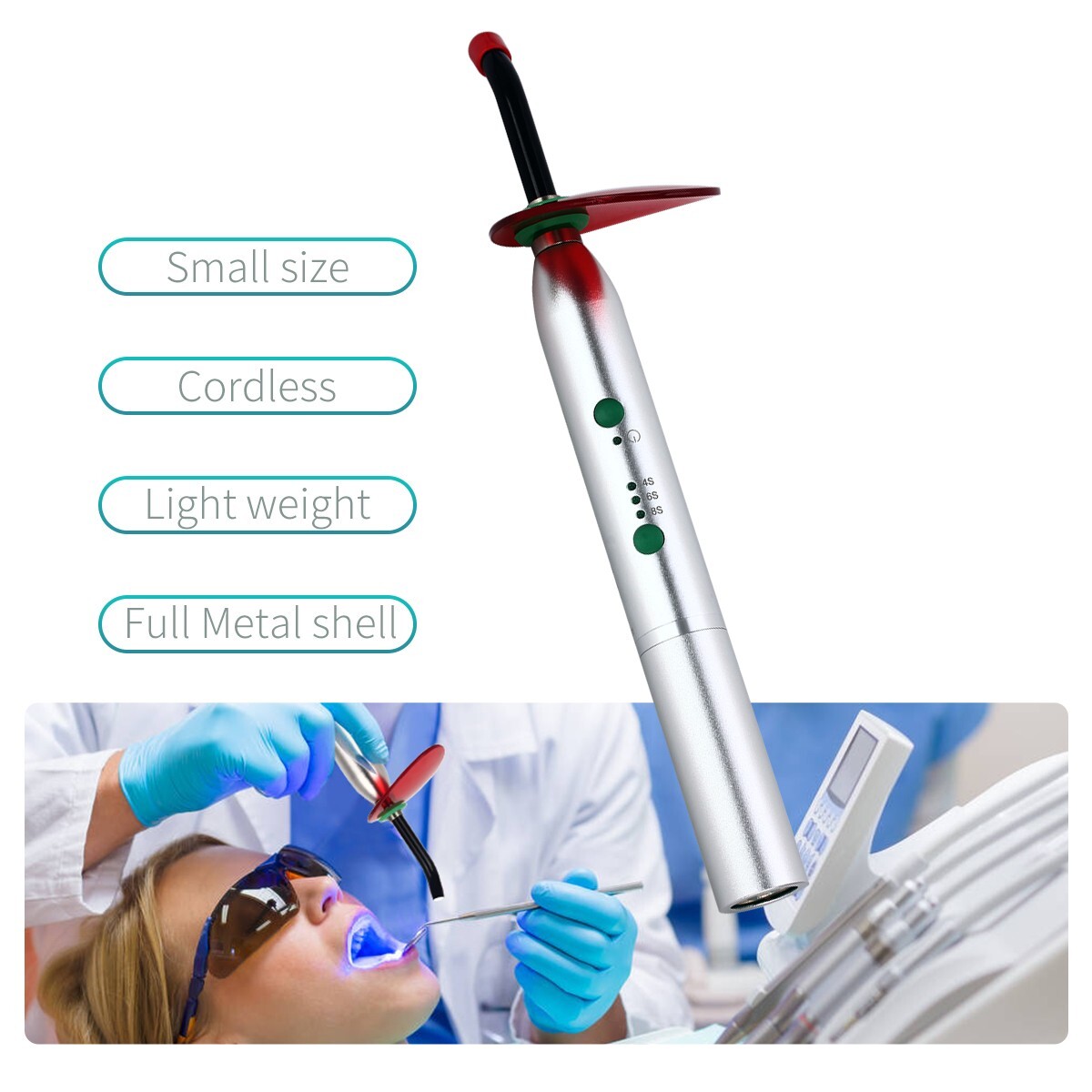 Wireless Dental Orthodontics LED Curing Light YS-C 2700mw/c㎡ Resin Cure Lamp