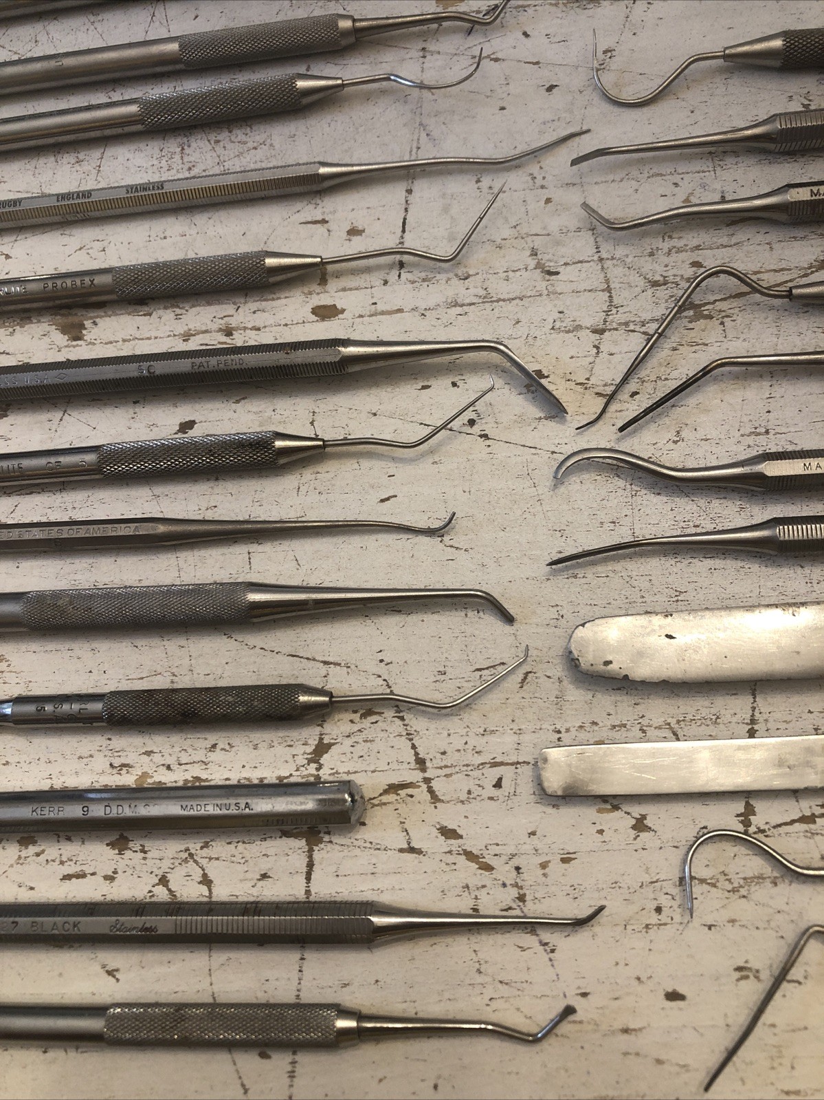 Lot of Mixed Dental Stainless Steel Tools Instruments NORDENT, SS WHITE, RUGBY