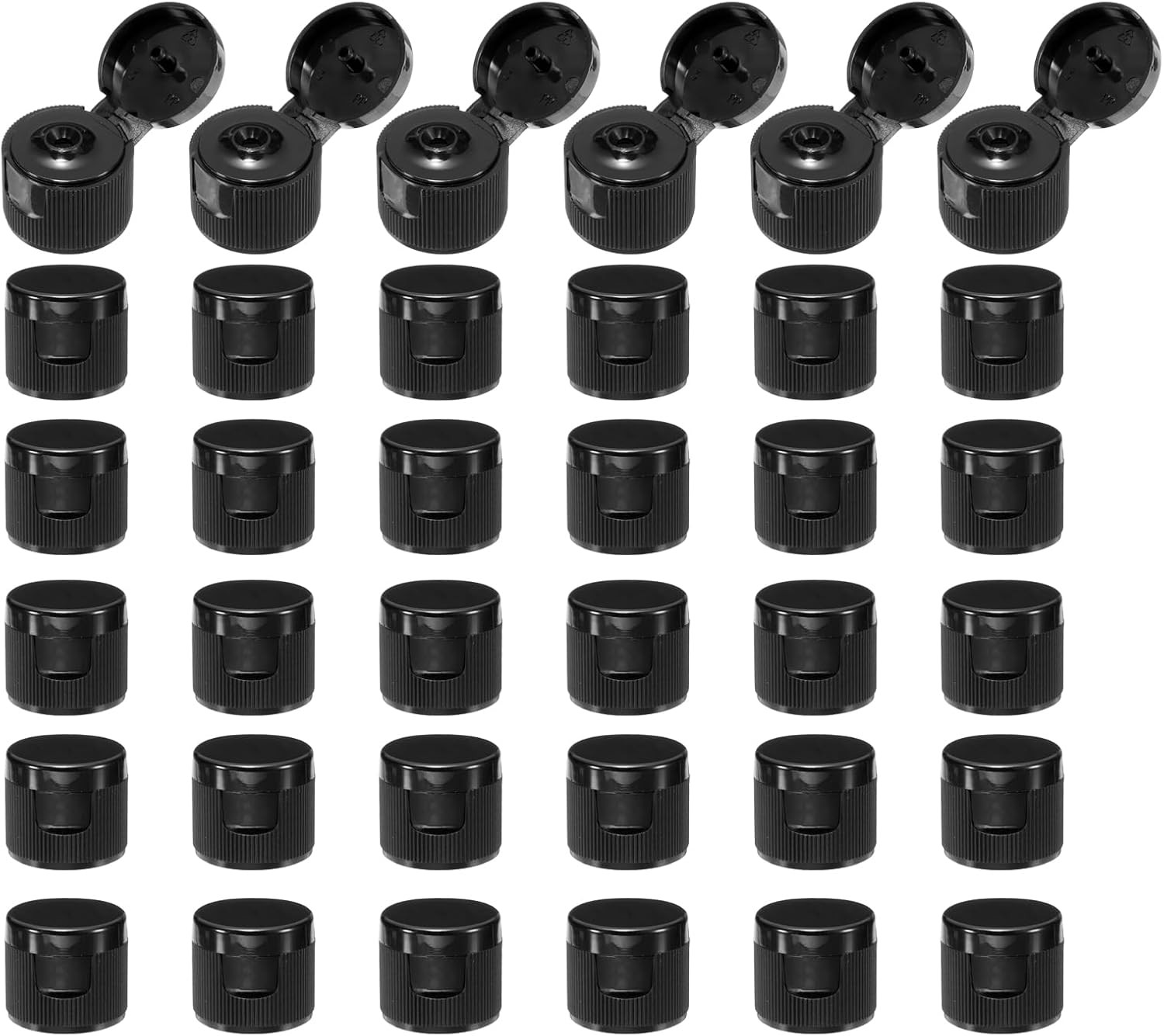 Uxcell 36pcs 20/410 Flips Top Caps for Bottles, Replacement 20/410, Black
