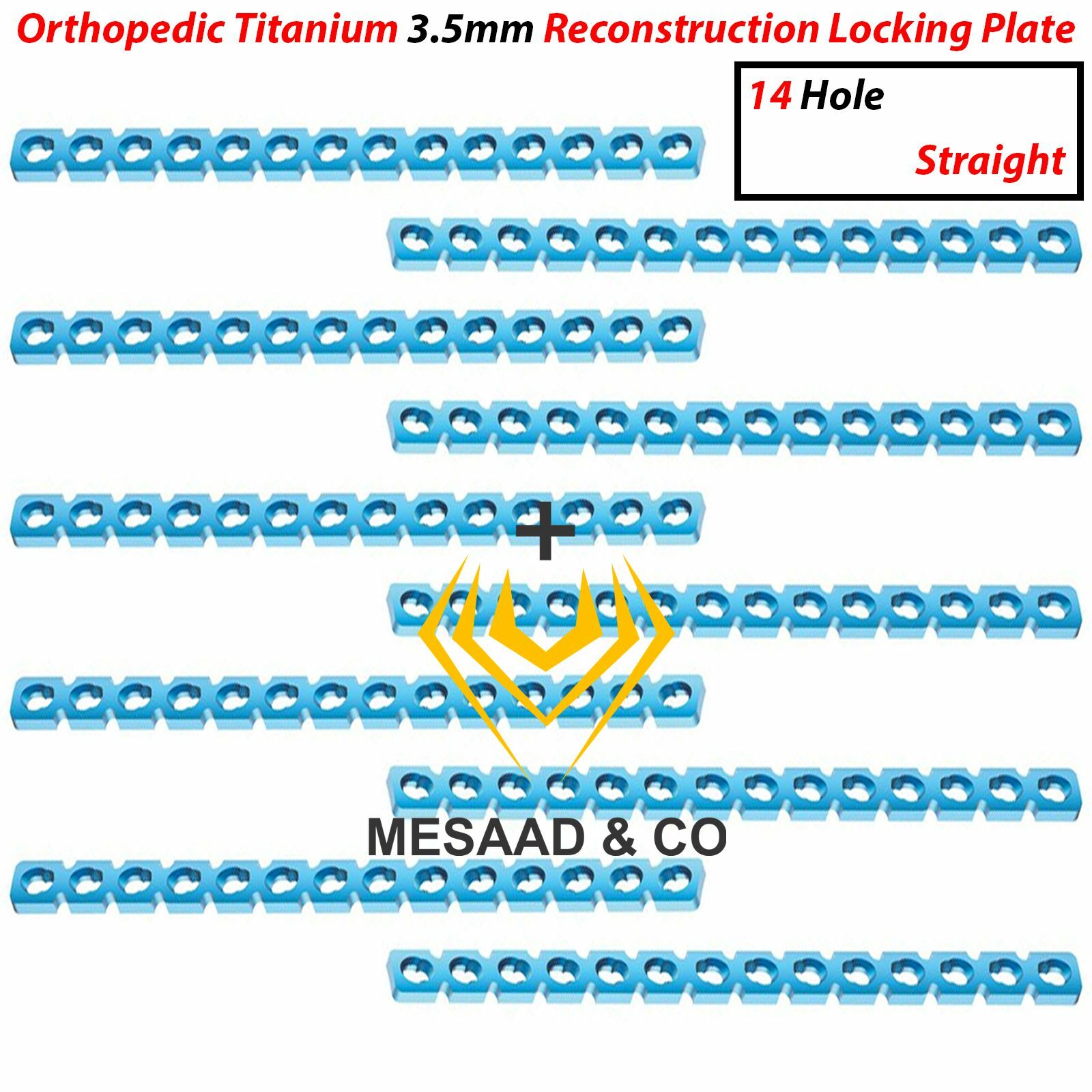 Orthopedic Titanium Reconstruction Locking 3.5mm Platz Straight 14 Holes OR CE