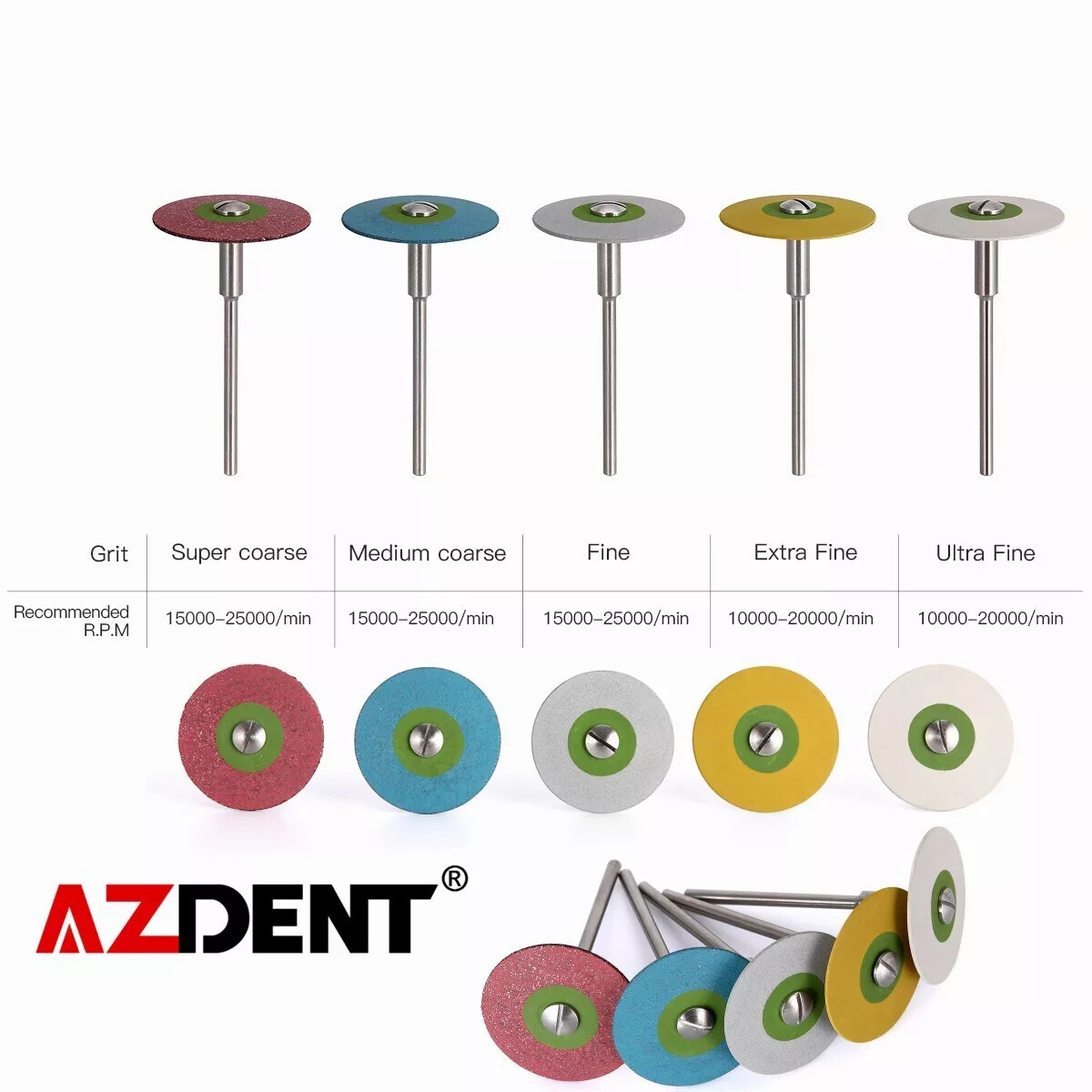 Dental Lab Rubber Diamond Polisher Wheel Disc HP 26mm for Porcelain Zirconia
