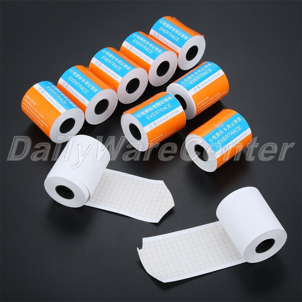 10Roll 50mm*20m Thermal Paper for ECG EKG Electrocardiograph ECG100G Print Paper