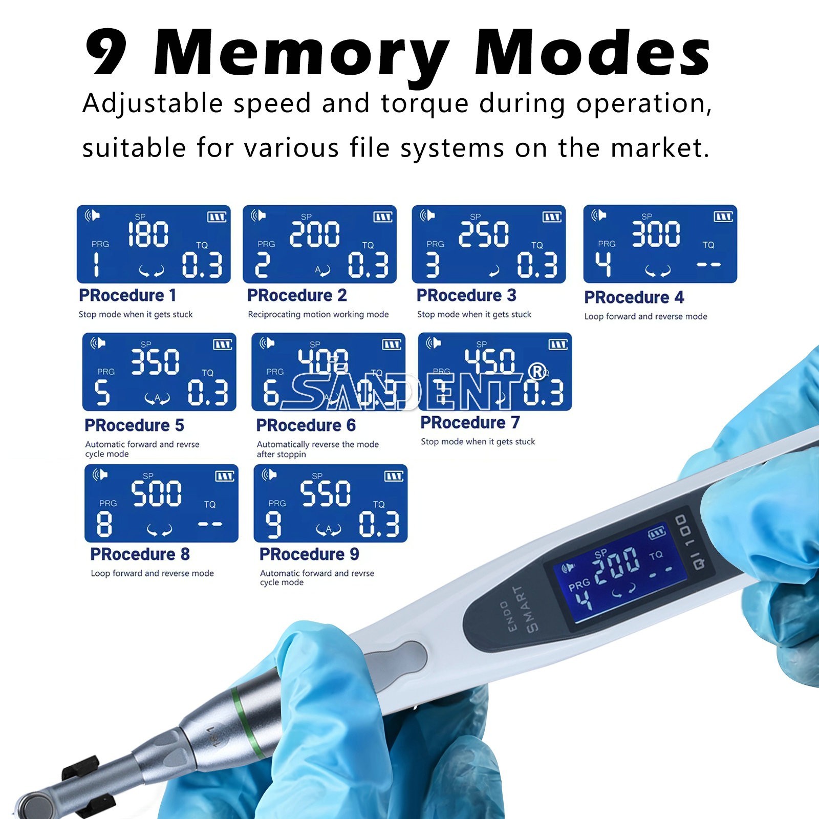 LED Dental Endo Motor 16:1 Contra Angle Root Canal Treatment Y-smart