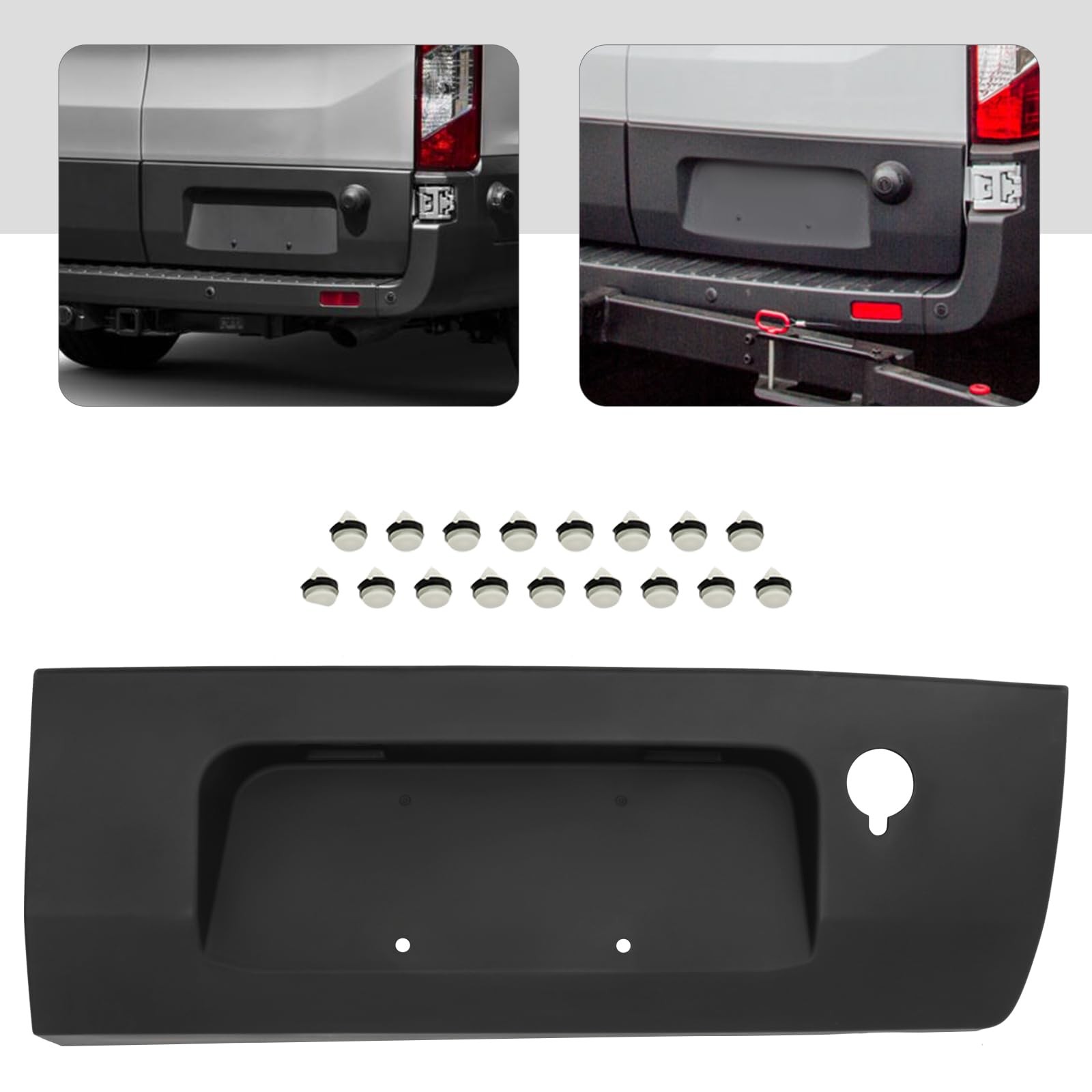 2015-2019 Transit Rear Door Lower Molding Right Black Plastic Direct Replacement