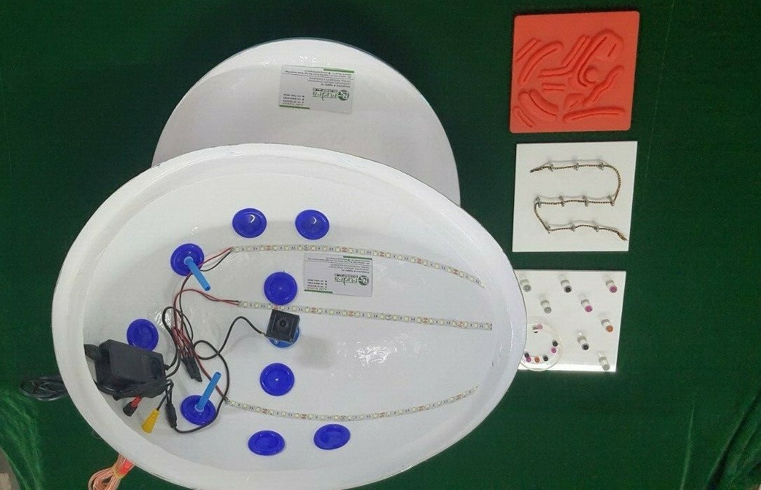 Laparoscopic Pelvic-Trainer with 5 Basic Instruments with 3 practice materials