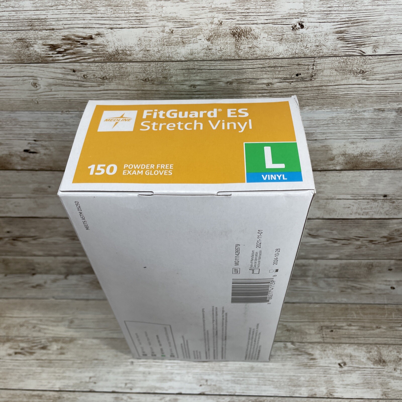 *6 BOXES* MEDLINE FITGUARD ES Stretch Vinyl Exam Gloves Size: LARGE, EXP: 10/24