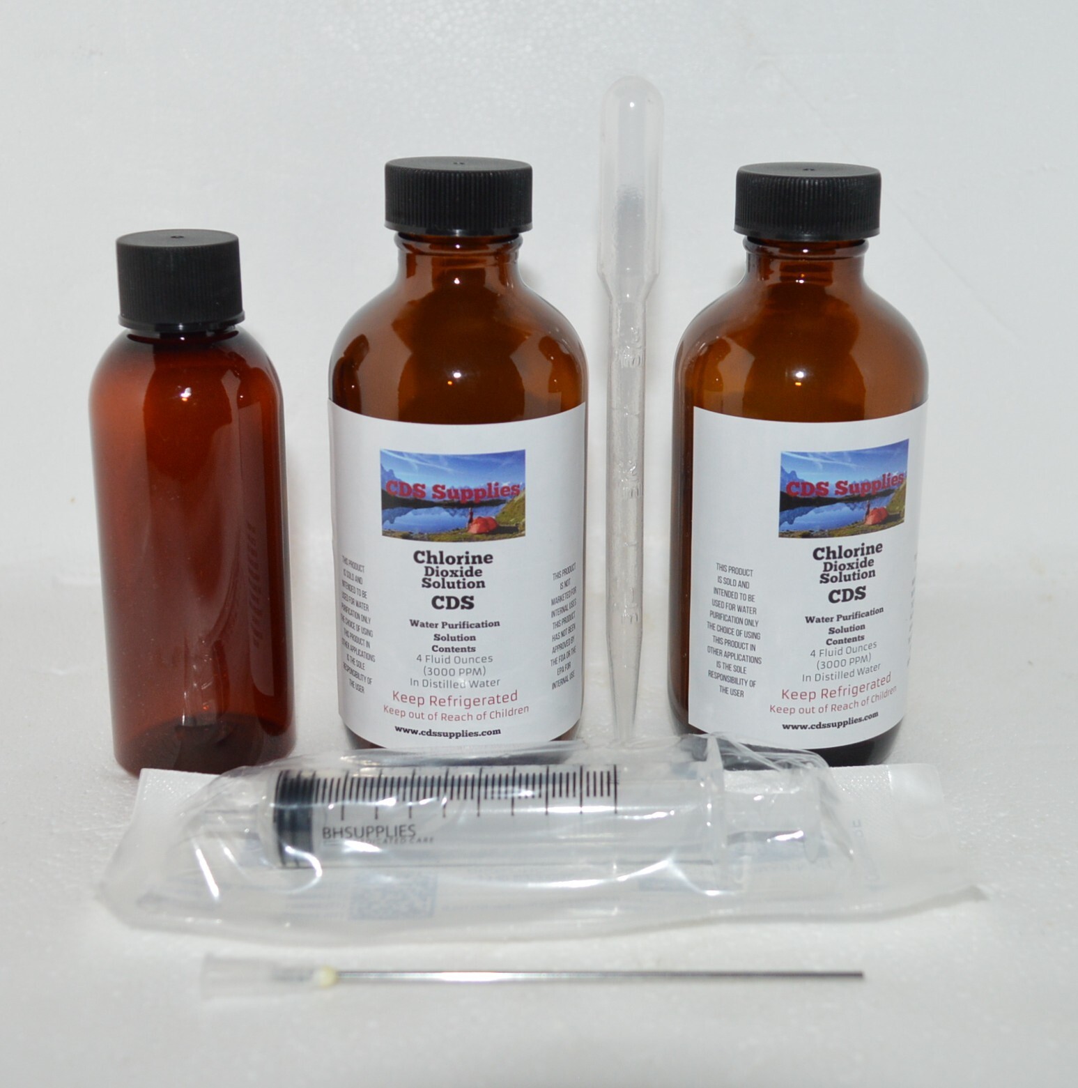 Water Purification Drops for Pets & Humans Ready Made 4 oz Glass Bottles