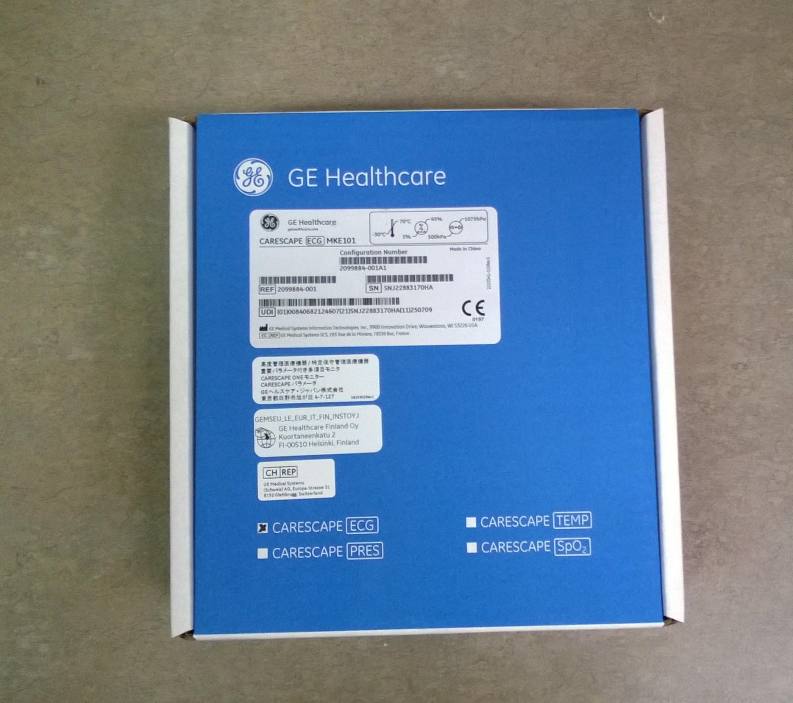 GE Carescape ECG MKE101 Parameter Module Cable REF 2099884-001 , New in Box