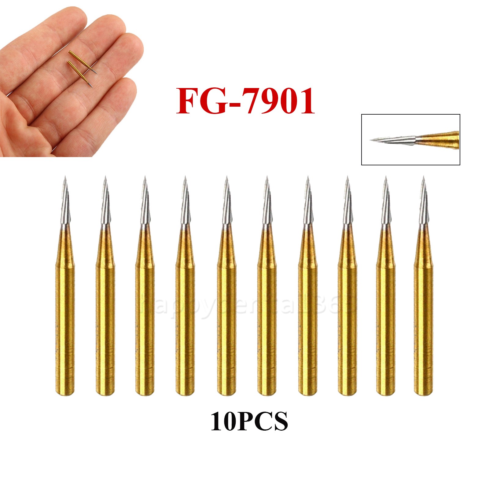 10 Pcs Dental Carbide Trimming & Finishing Burs FG7404/7406/7408/7901/7902/7903