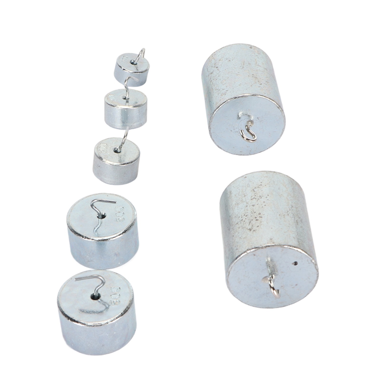 7Pcs Double Hook Chrome Steel Weight Set, Physics Lab Weights with Storage Case