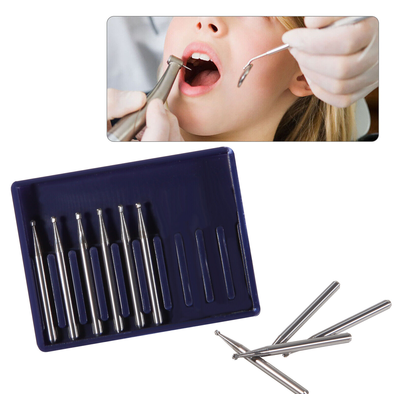 Dental Tungsten Carbide Bur FG Dills Round Type For High Speed Handpiece