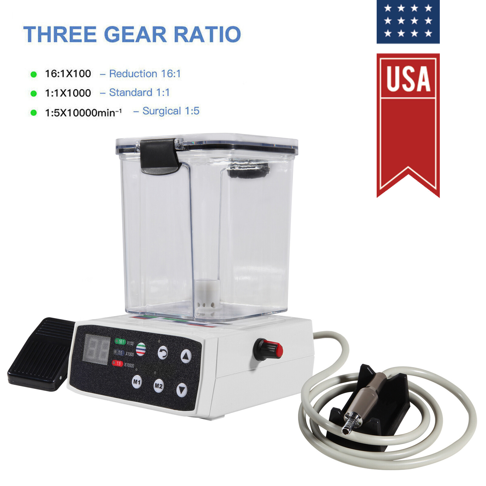 Dental Brushless Electric Micromotor Motor W/ Water Tank Vector Control System
