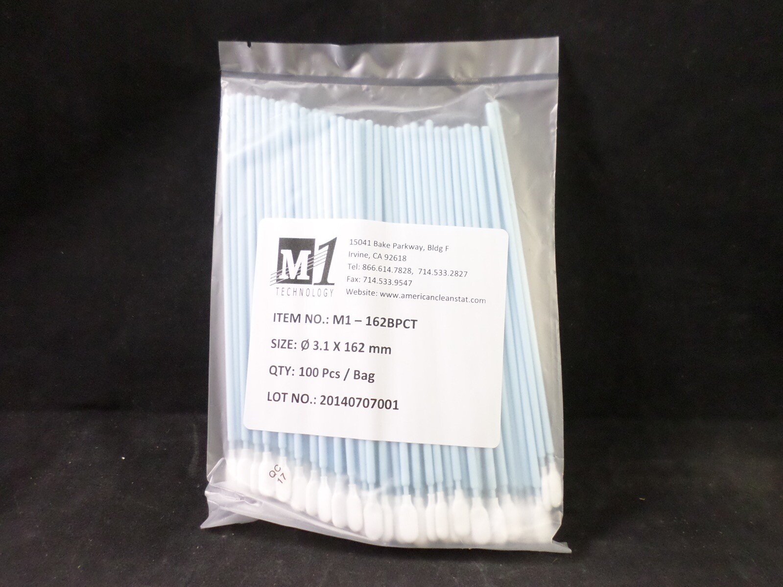 AMERICAN CLEANSTAT M1 Polyester Swabs and Applicators 6” 162mm Flexible 100/PACK