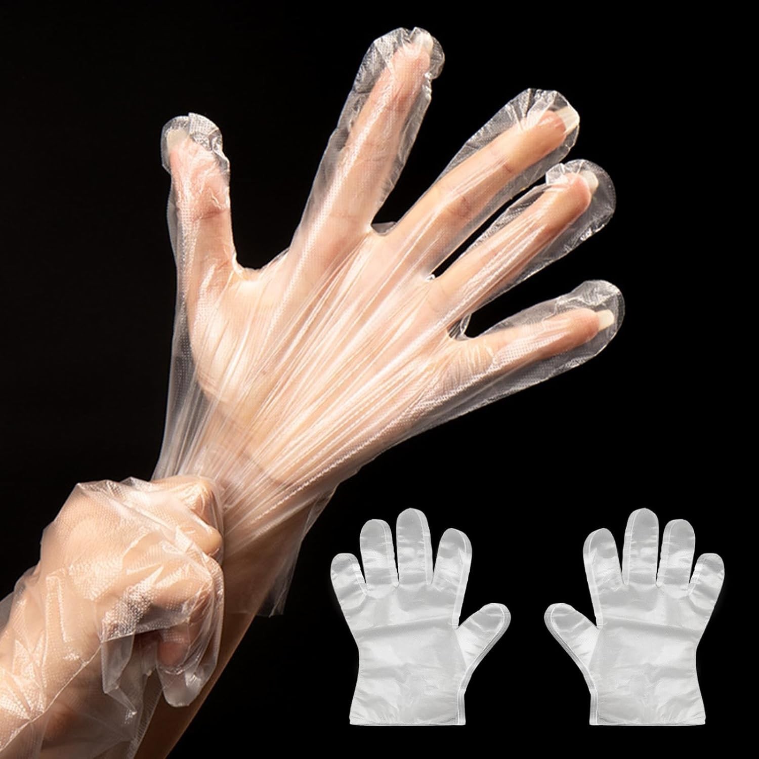 400 Count Disposable Poly Plastic Gloves for Cooking, Food Prep and Food Service