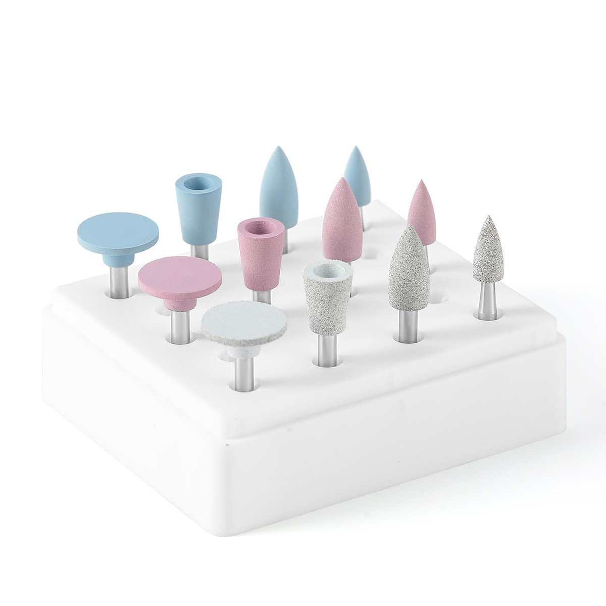 12pcs Dental Silicone Polishing Kit Coarse Medium Fine Points for Contra Angle