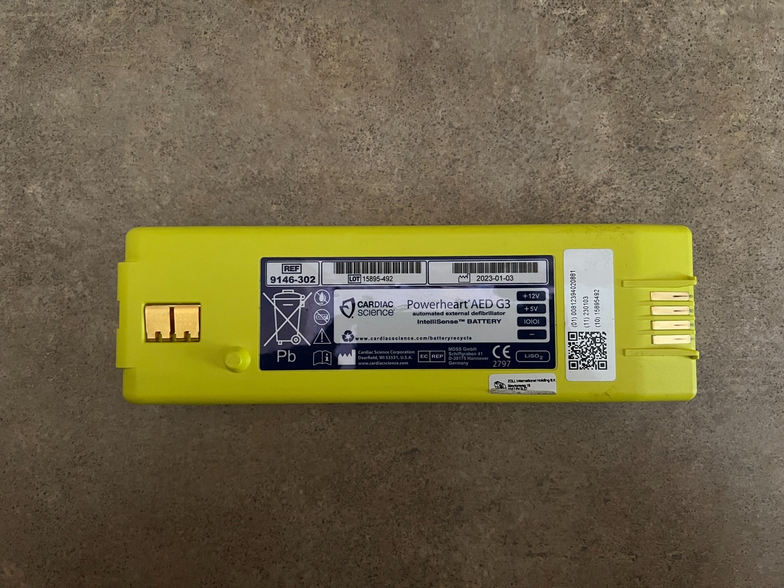 Cardiac Science Powerheart AED G3 Battery 9146-302 (Yellow)