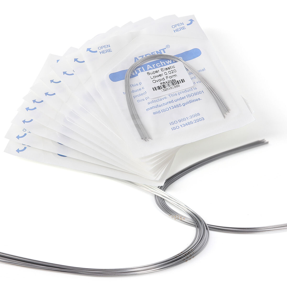 AZDENT Dental Super Elastic Round Arch Wires Niti/Stainless Steel Ovoid /Natural