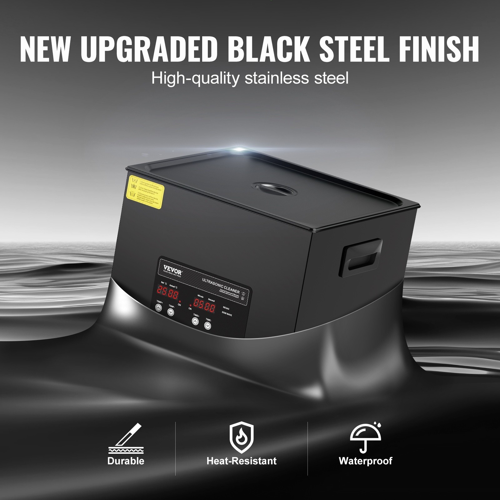 15L Sonic Cleaning Device, 360W Digital Sonic Washing Equipment w/ Mild Setting