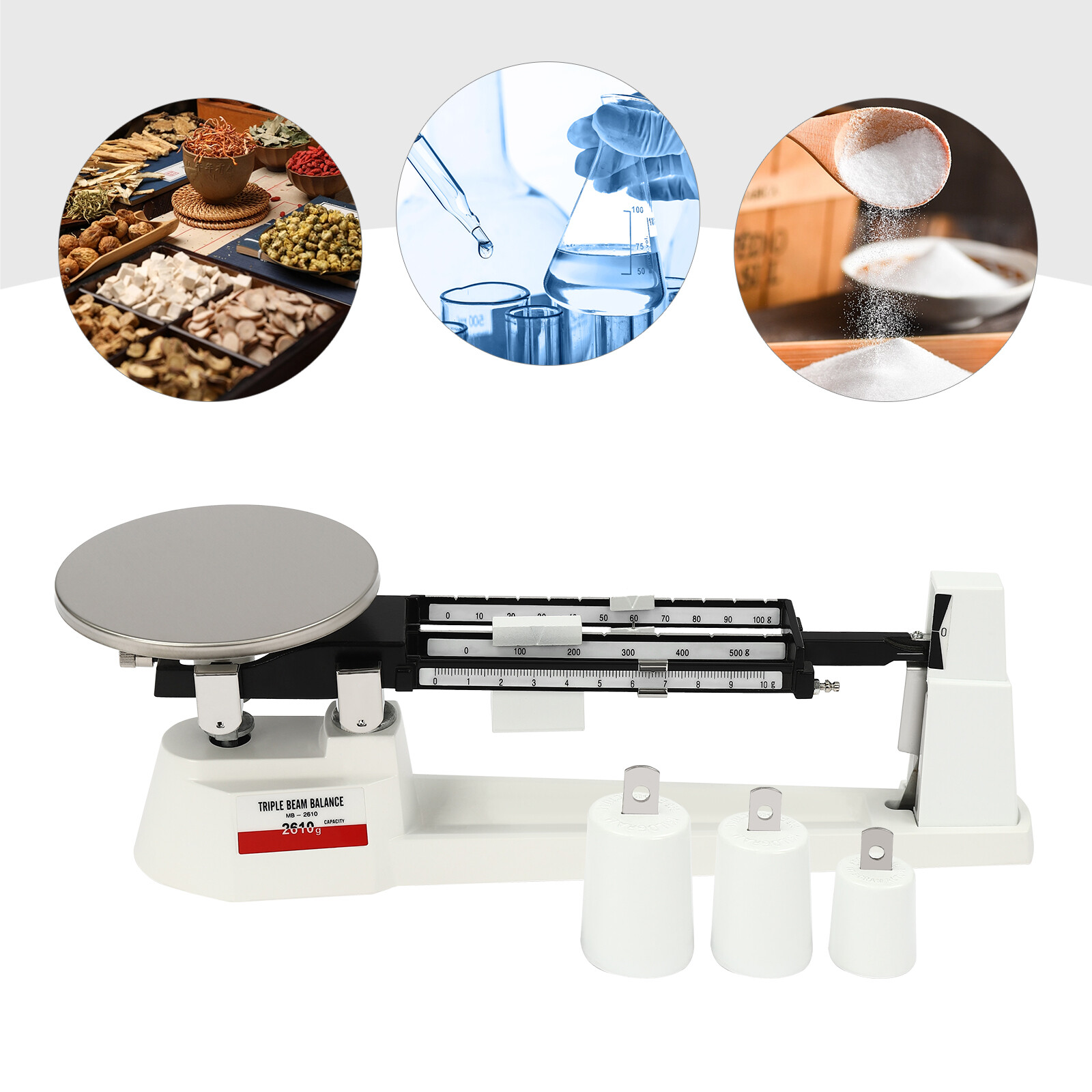 2610g/5.75lbs Mechanical Triple Beam Scale ‎Indoor Balance Scale Lab Scale