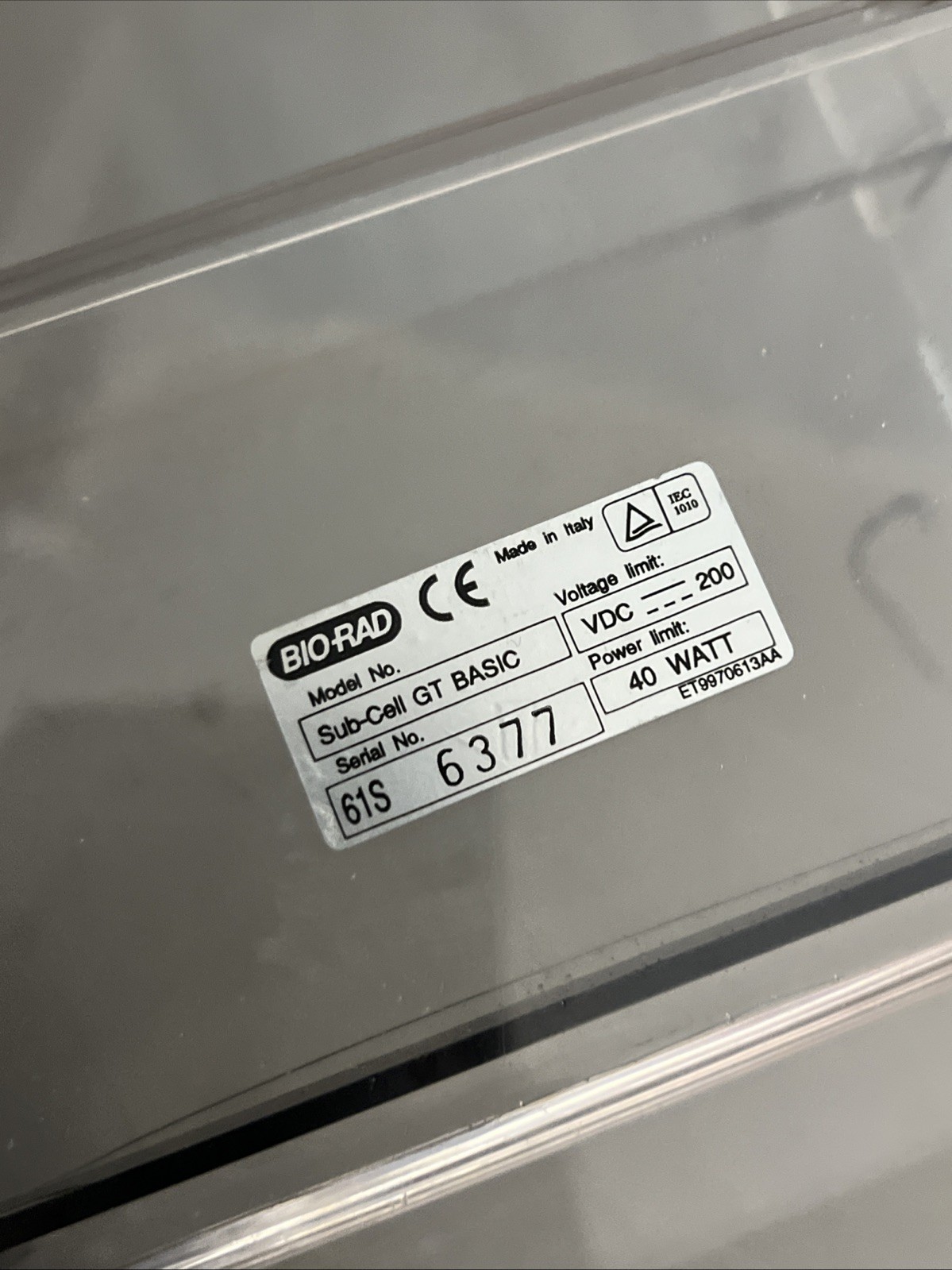 Bio-Rad Sub Cell GT Basic Horizontal Electrophoresis Systems- Working