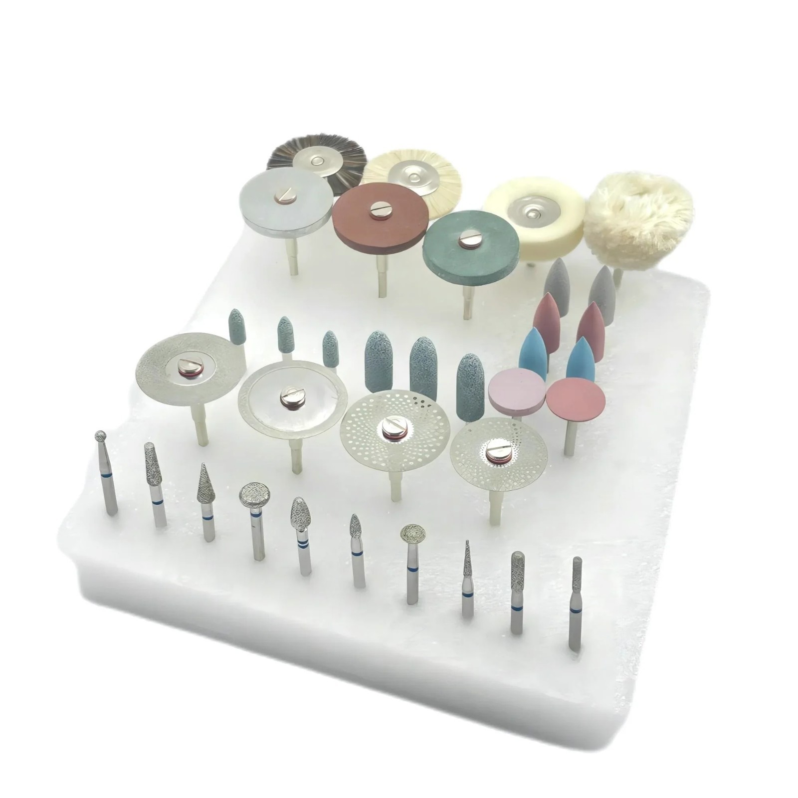 35Pcs Dental Lab Polishing Diamond Burs HP Kit For Ceramics Porcelain Grinding