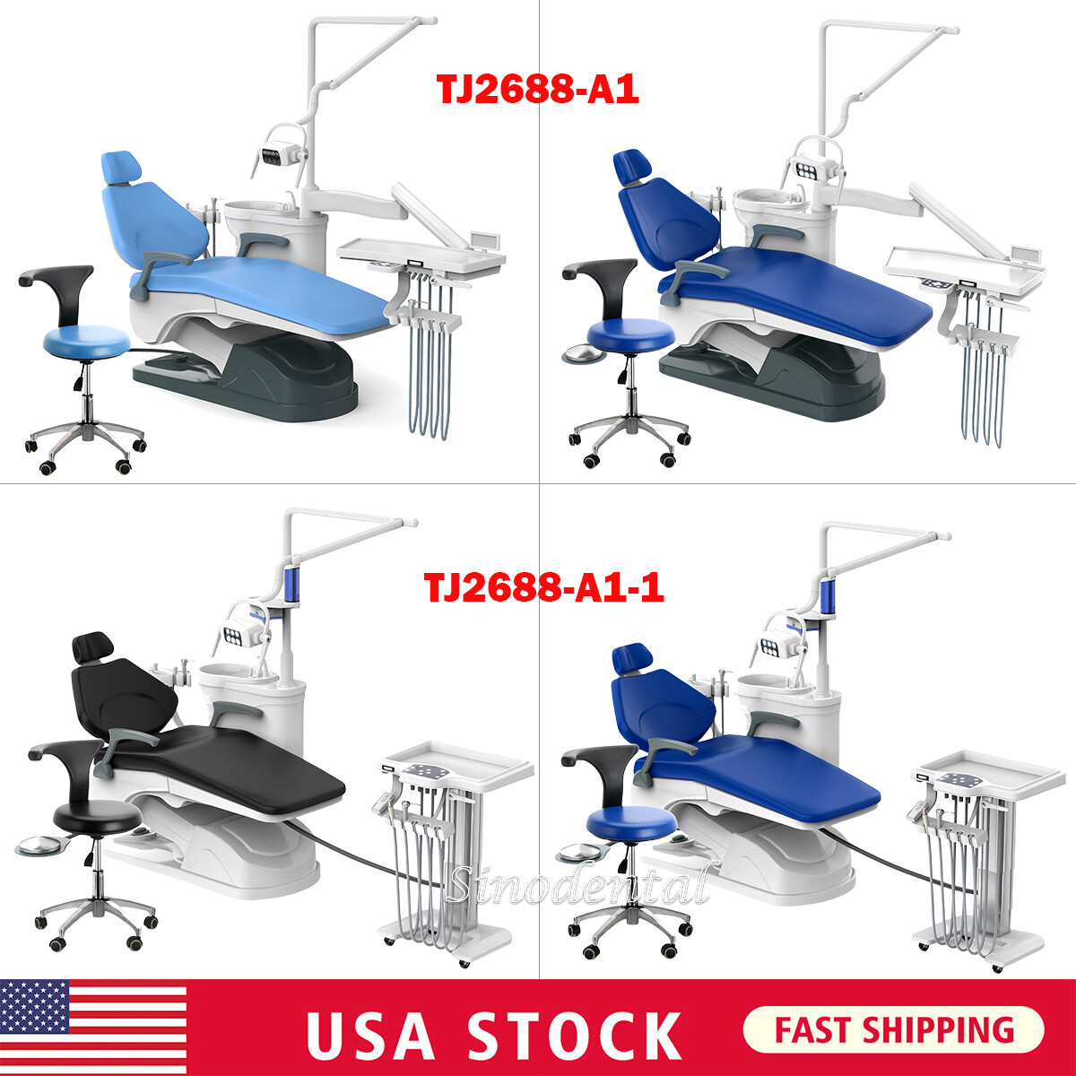 FDA Dental Unit Chair Computer Controlled DC Motor Functional Foot Pedal +Stool