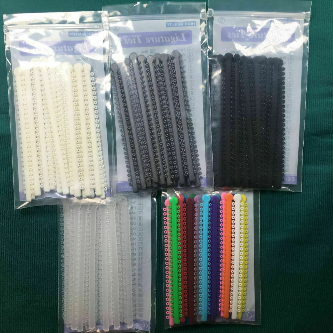 2packs Dental Ligature Ties Light Force Ortho Rubber Elastic Bands 1000pcs/pack