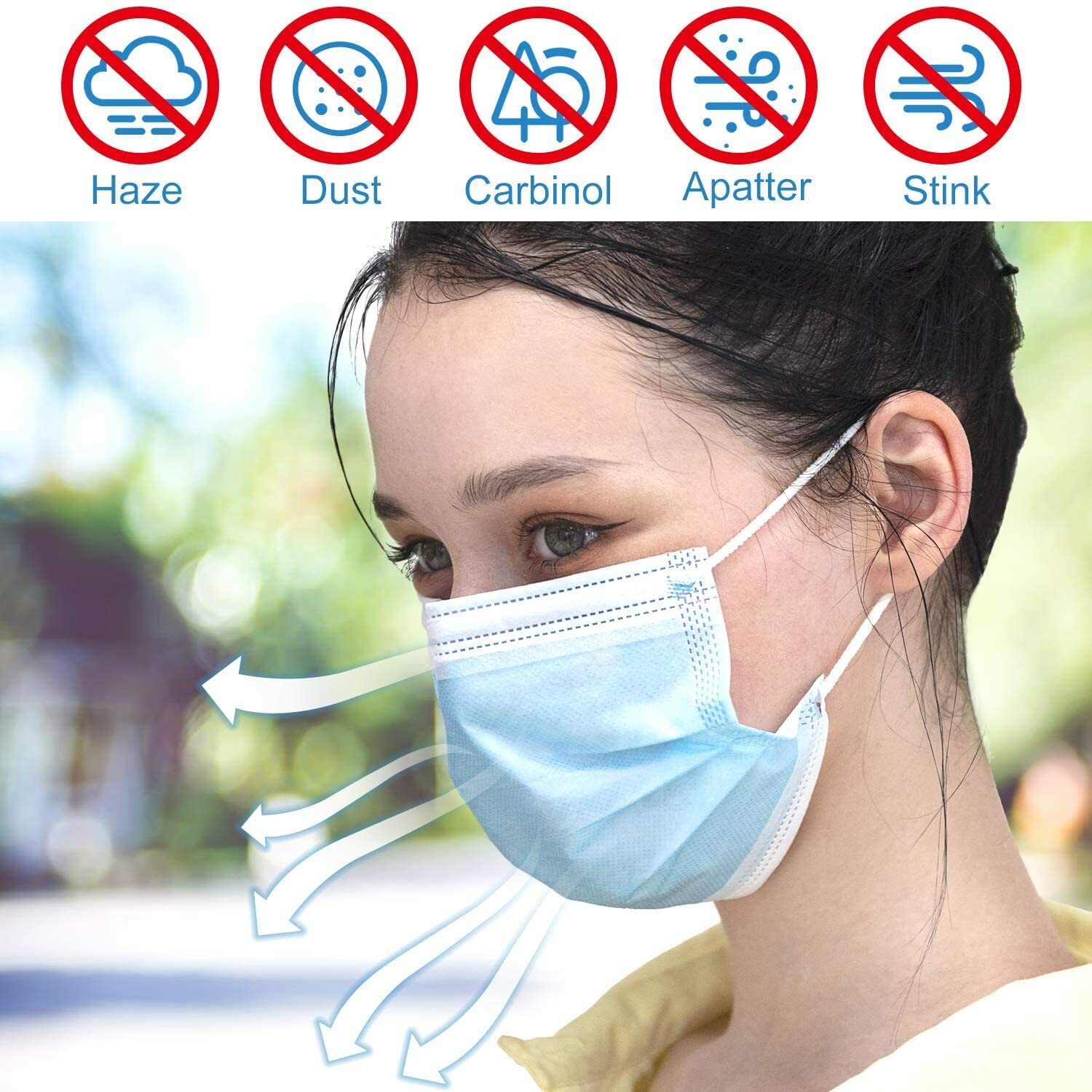 50/100 PCS Face Mask Mouth & Nose Protector Respirator Masks USA Seller Blue