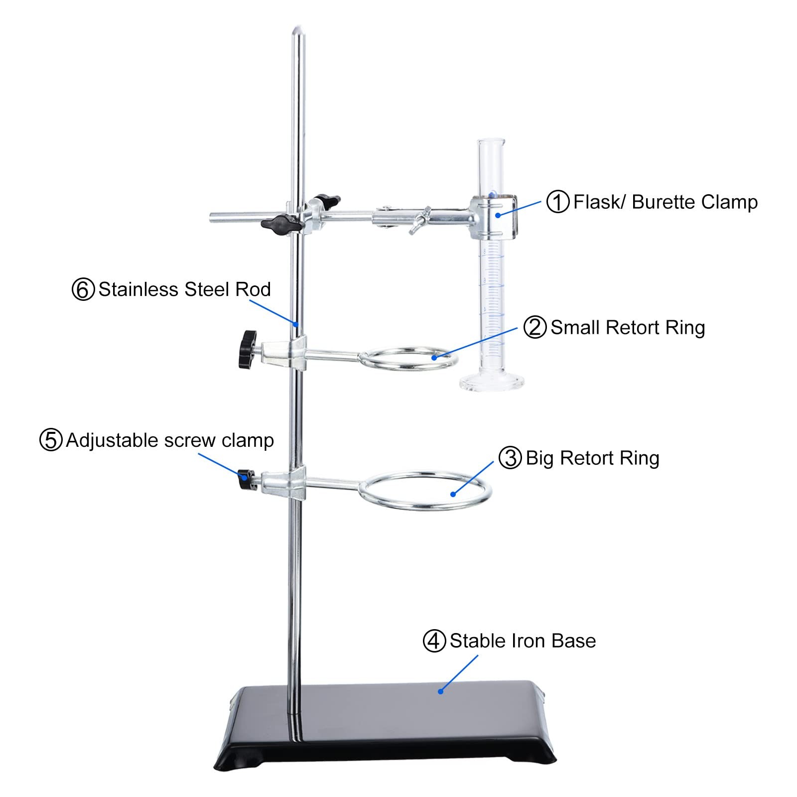 PATIKIL Lab Stand Set, 20 Inch Lab Stand & Clamp Set, 1 Set Stand Support with 1