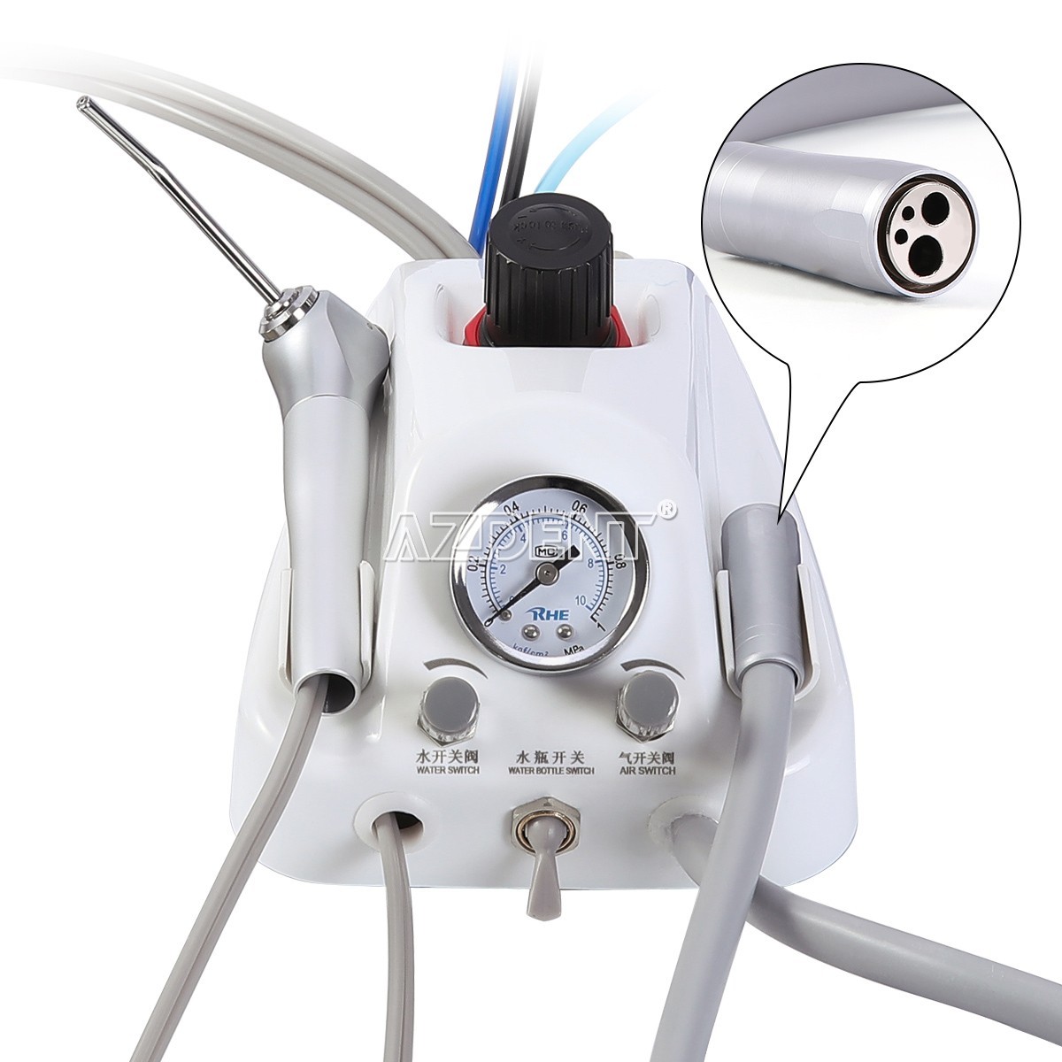 Dental Silent Oil-Free Dental Air Compressor/Dental Turbine Unit 3 Way Syringe
