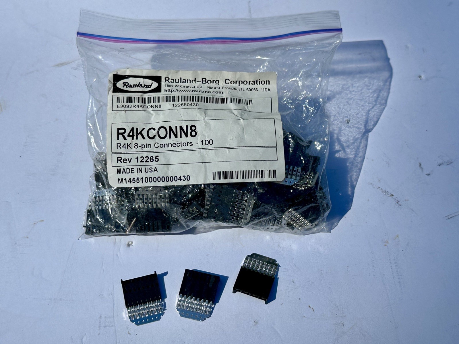 R4KCONN8 Rauland Borg R4K CONN 8-PIN Connectors Bag of 80 New Free Shipping