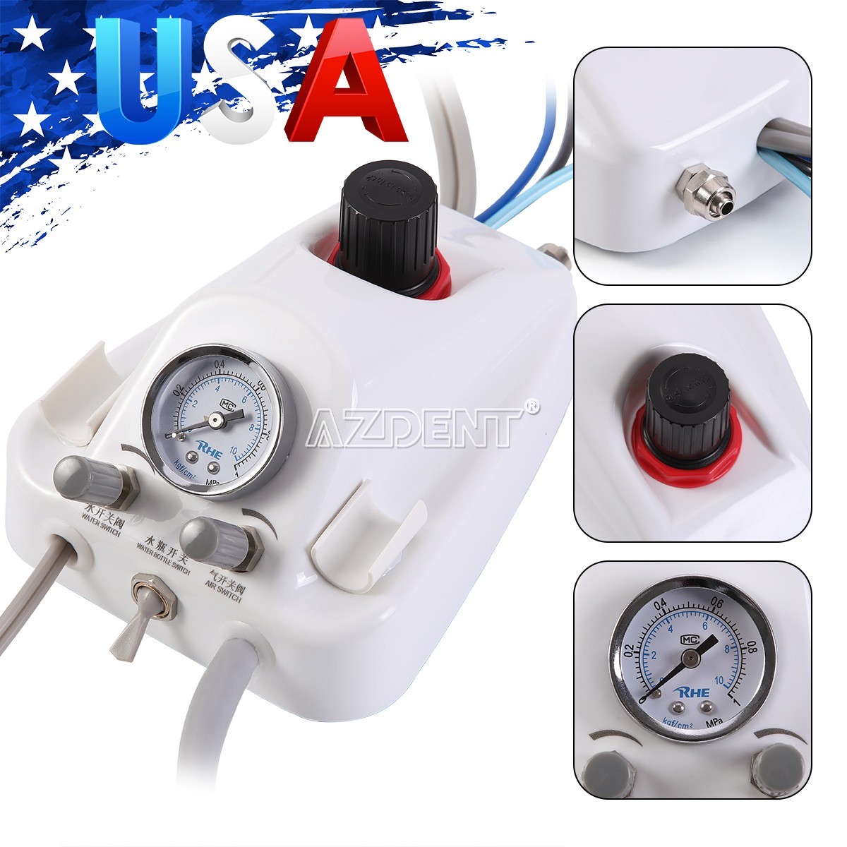 Dental Silent Oil-Free Dental Air Compressor/Dental Turbine Unit 3 Way Syringe