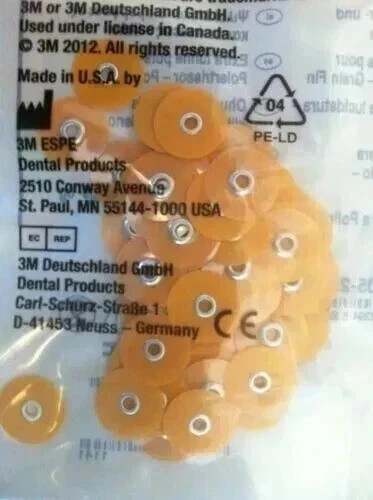 3M Sof-Lex soflex Discs Pack of 30 Orange Series 2382F Fine 1/2″ 12.7 mm Dental