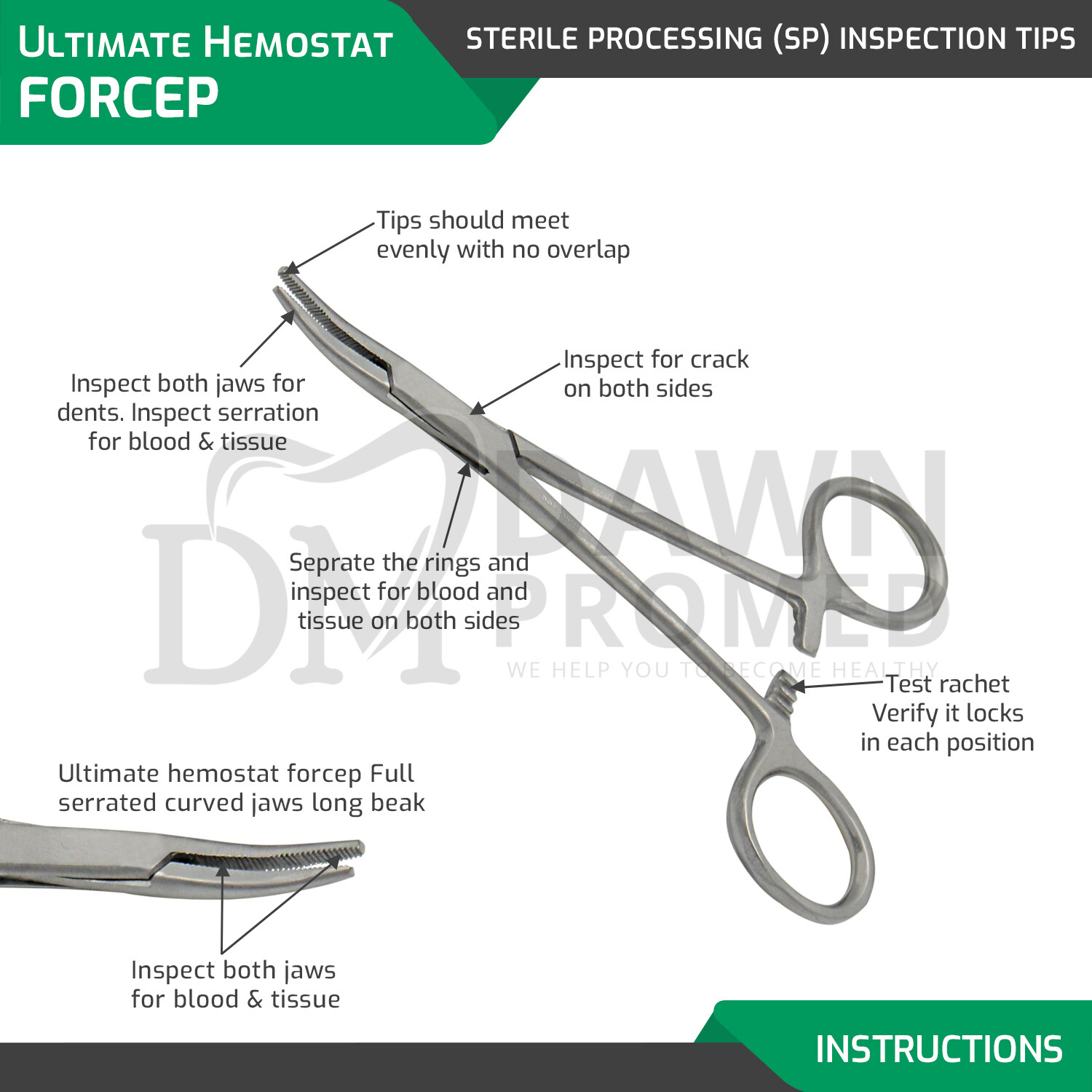 2 Pcs Fishing Set 5″ Locking Clamps Hemostat Forceps Straight & Curved German G