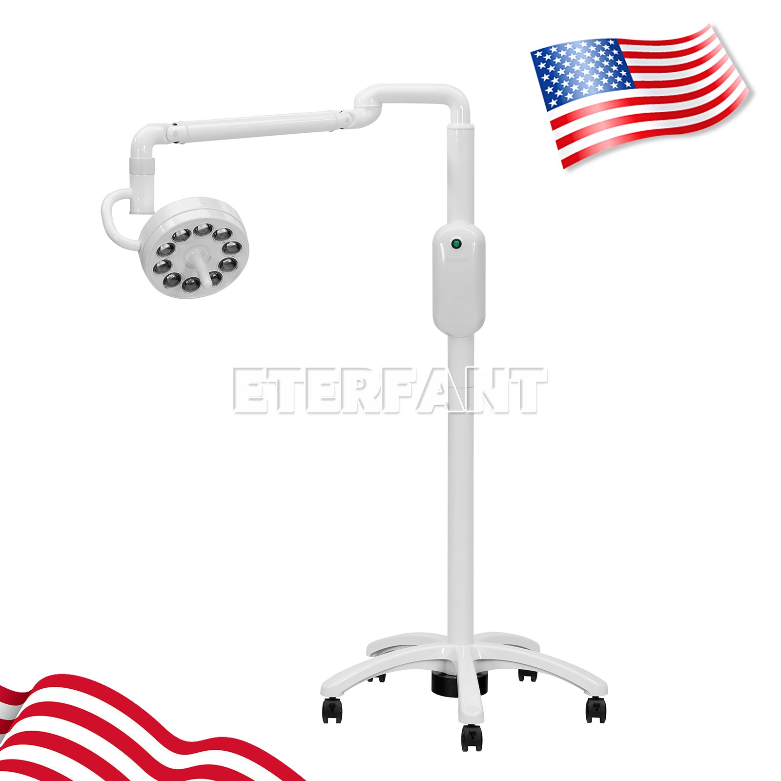 Dental Mobile Stand LED Oral Surgical Light Induction Exam Opertory Lamp 55W US