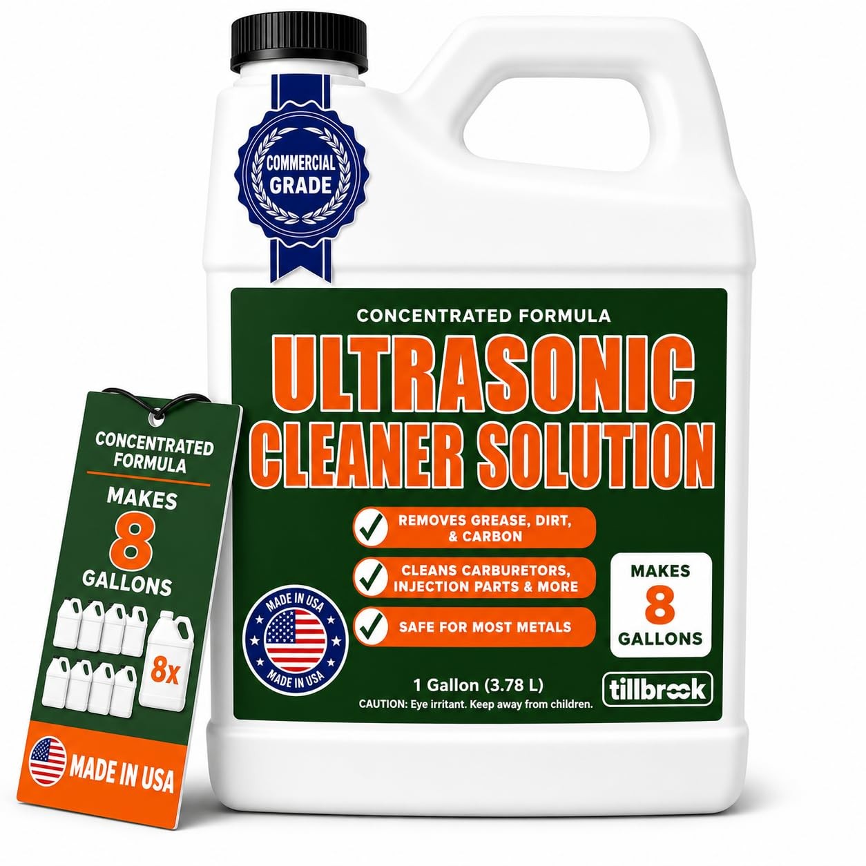 Tillbrook Ultrasonic Cleaner Solution – Makes 8 Gallons 128 Fl Oz (Pack of 1)