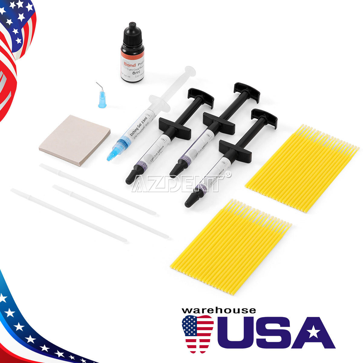 Dental Orthodontic Brackets Braces Mini Roth 022 /Light Cure Resin Adhesive Kit