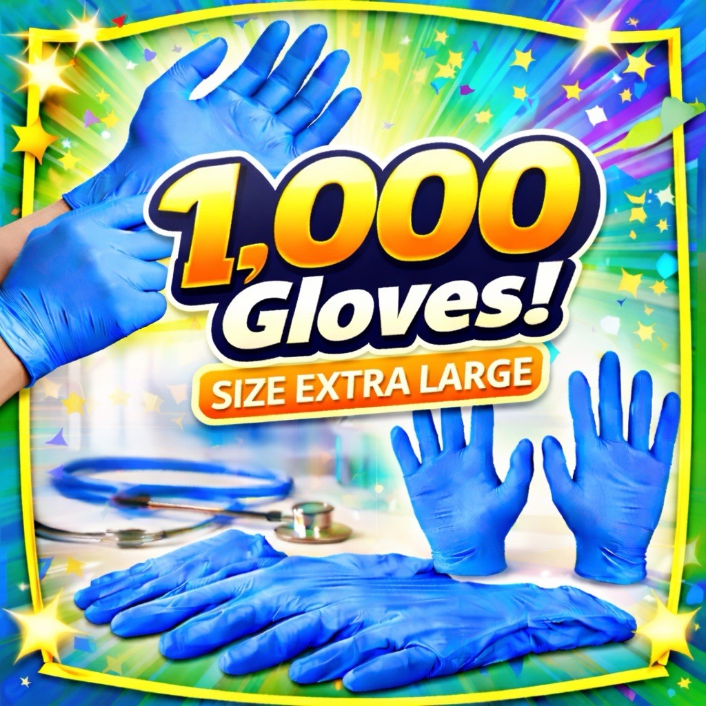 Extra Large Nitrile Gloves – 1,000 Case Exam Grade Powder & Latex FREE xl
