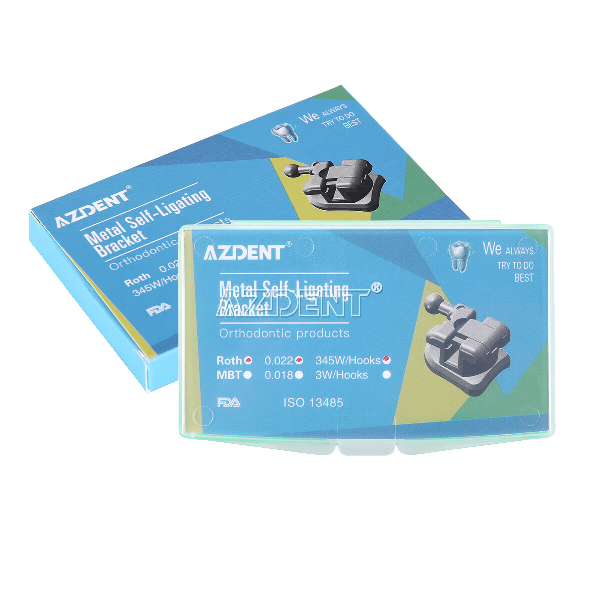 AZDENT Dental Orthodontic Self Ligating Bracket Braces Mini Roth 022 Hooks 345