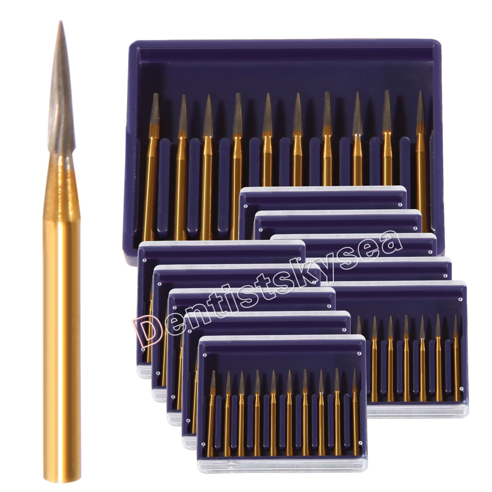 Dental Trimming & Finishing Gold Burs Carbide Burs FG 7901/7406/7408 High Speed
