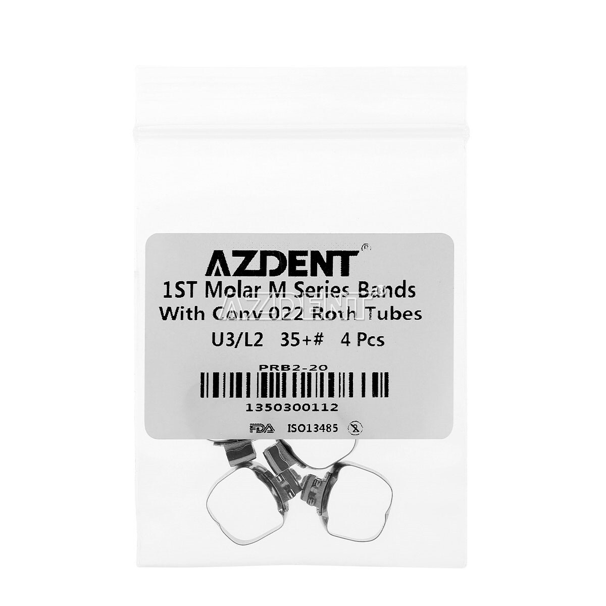 4PCS/Set Dental Orthodontic Buccal Tube Bands 1st Molar #35-40+# Roth .022 U3/L2