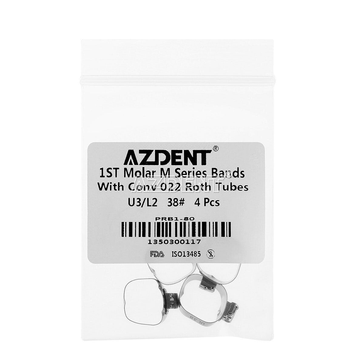 4PCS/Set Dental Orthodontic Buccal Tube Bands 1st Molar #35-40+# Roth .022 U3/L2