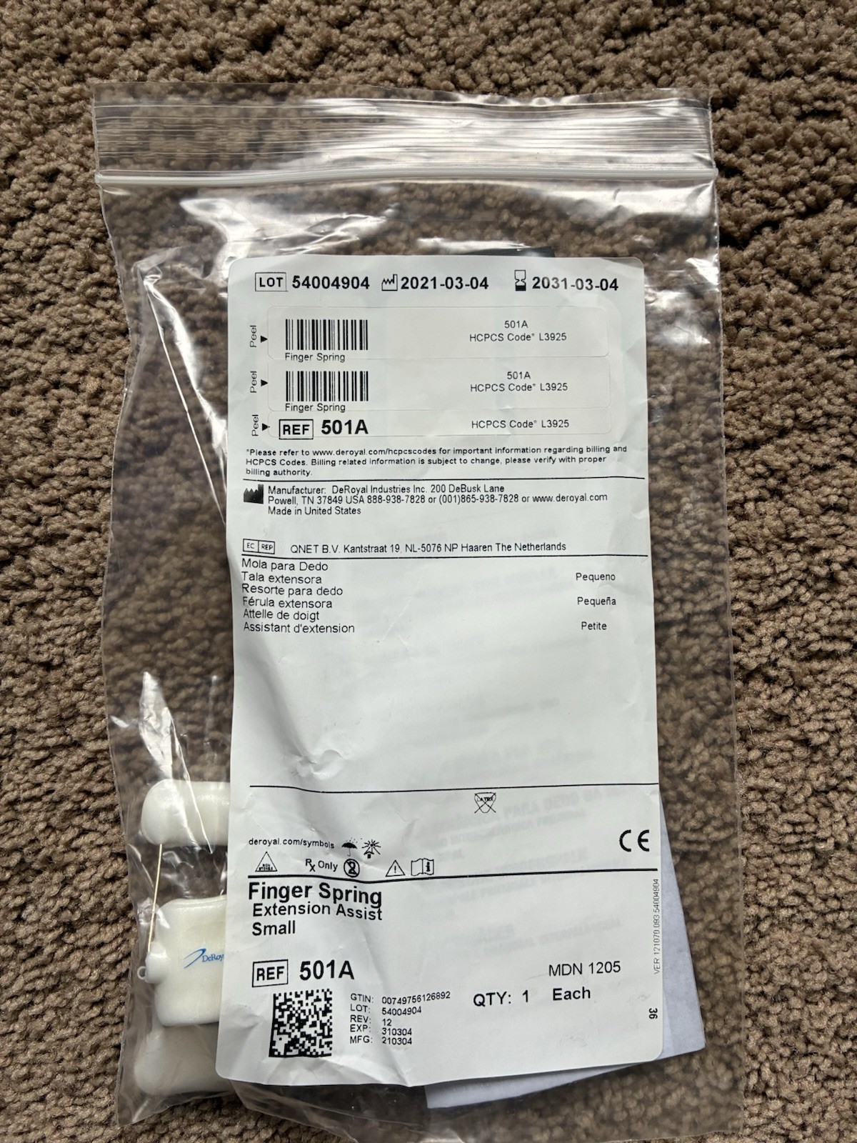 DeRoyal 501AA Extra Small Finger Spring (Brand New)